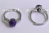 NGR3000 925 sterling silver with 8mm flat  round charoite rings