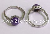 NGR3001 925 sterling silver with 8mm flat  round charoite rings