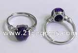 NGR3003 925 sterling silver with 10mm flat  round charoite rings