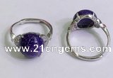 NGR3006 925 sterling silver with 12mm flat  round charoite rings