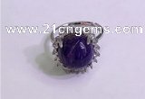 NGR3008 925 sterling silver with 12mm flat  round charoite rings