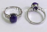 NGR3015 925 sterling silver with 8*10mm oval charoite rings