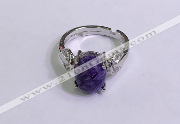 NGR3020 925 sterling silver with 8*10mm oval charoite rings