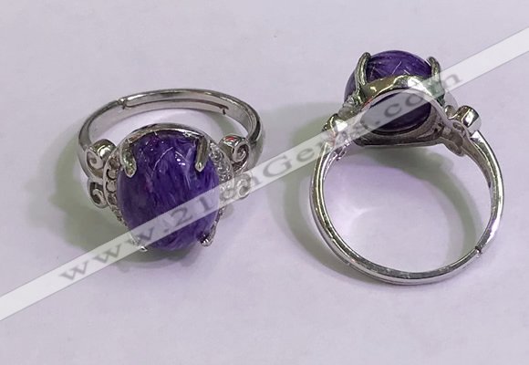 NGR3022 925 sterling silver with 10*12mm oval charoite rings