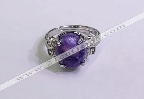 NGR3023 925 sterling silver with 10*12mm oval charoite rings