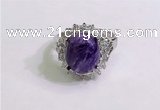 NGR3024 925 sterling silver with 10*12mm oval charoite rings