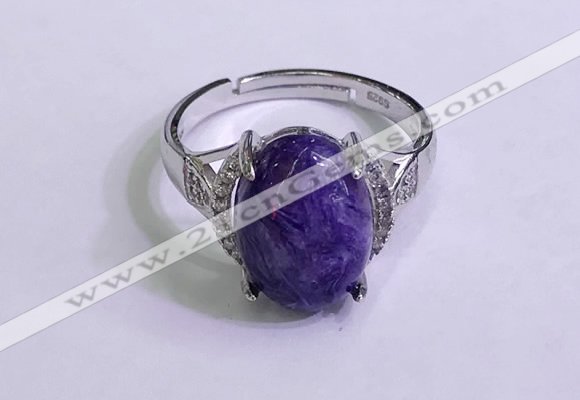 NGR3033 925 sterling silver with 10*14mm oval charoite rings