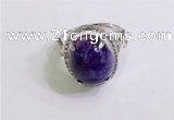 NGR3037 925 sterling silver with 12*14mm oval charoite rings