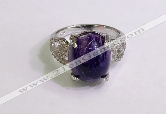 NGR3040 925 sterling silver with 12*14mm oval charoite rings