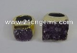 NGR311 25*40mm - 30*35mm freeform druzy amethyst gemstone rings