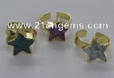 NGR319 15*15mm - 16*16mm star druzy agate gemstone rings