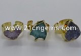 NGR321 14*15mm - 15*18mm heart druzy agate gemstone rings