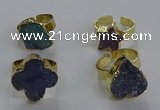 NGR323 10*14mm - 18*20mm freeform druzy agate gemstone rings