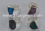 NGR325 13*18mm - 15*20mm freeform druzy agate gemstone rings