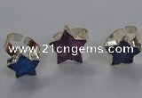 NGR331 15*16mm - 16*18mm star druzy agate gemstone rings