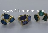 NGR349 10*14mm - 12*16mm freeform druzy agate gemstone rings