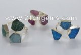 NGR363 10*14mm - 12*16mm freeform druzy agate rings wholesale