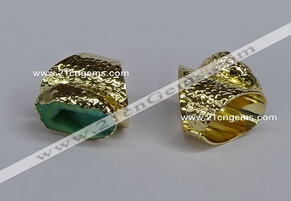 NGR377 15*20mm - 20*25mm freeform druzy agate rings wholesale