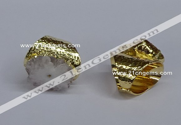 NGR382 18*25mm - 22*28mm freeform druzy agate gemstone rings