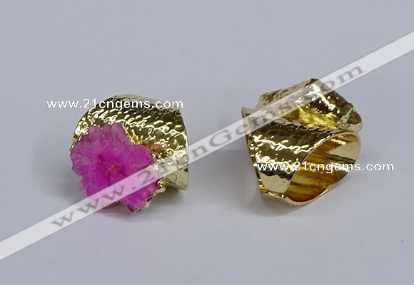 NGR385 18*25mm - 22*28mm freeform druzy agate gemstone rings