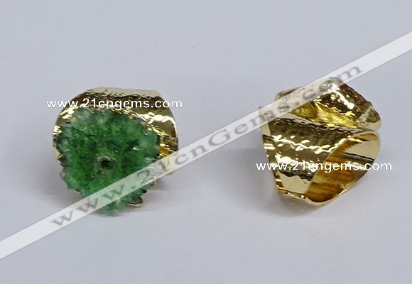 NGR388 18*25mm - 22*28mm freeform druzy agate gemstone rings