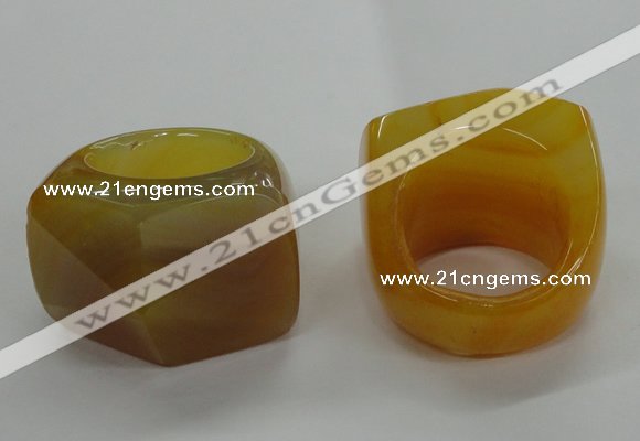 NGR39 20*30*35mm faceted freeform agate gemstone rings