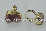 NGR53 18*25mm - 20*30mm freeform plated druzy agate rings