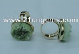 NGR58 15*20mm - 18*25mm freeform plated druzy agate rings