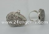 NGR60 25*30mm - 30*40mm freeform plated druzy agate rings