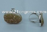 NGR61 25*30mm - 30*40mm freeform plated druzy agate rings