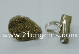 NGR62 25*30mm - 30*40mm freeform plated druzy agate rings