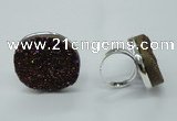 NGR63 25*30mm - 30*40mm freeform plated druzy agate rings