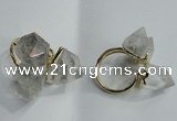 NGR75 13*18mm - 15*20mm faceted nuggets white crystal rings