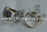 NGR76 15*20mm - 18*25mm faceted nuggets white crystal rings