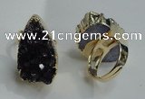 NGR82 20*25mm - 20*30mm freeform druzy amethyst gemstone rings