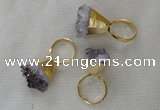 NGR83 20*22mm - 25*25mm nuggets amethyst gemstone rings