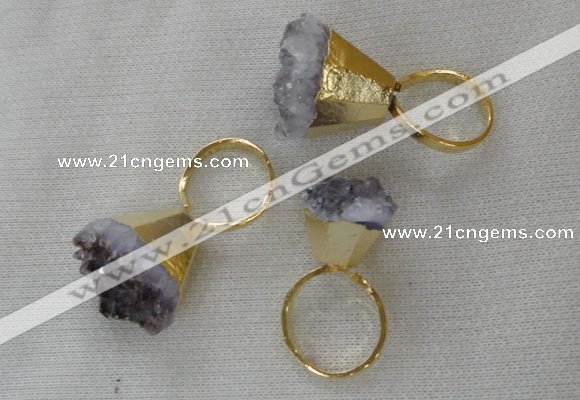 NGR83 20*22mm - 25*25mm nuggets amethyst gemstone rings