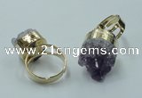 NGR85 12*16mm - 18*20mm freeform druzy amethyst gemstone rings