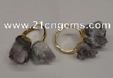 NGR87 15*20mm - 18*25mm nuggets druzy amethyst gemstone rings