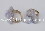 NGR96 15*20mm - 20*25mm nuggets plated druzy quartz rings