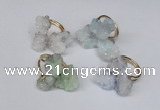 NGR99 15*20mm - 20*25mm nuggets plated druzy quartz rings