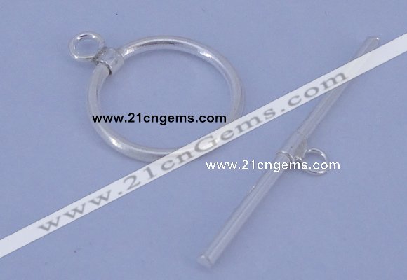 SSC02 5pcs 16mm donut 925 sterling silver toggle clasps