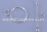 SSC03 5pcs 10mm donut 925 sterling silver toggle clasps