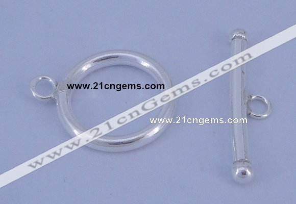 SSC05 5pcs 16mm donut 925 sterling silver toggle clasps