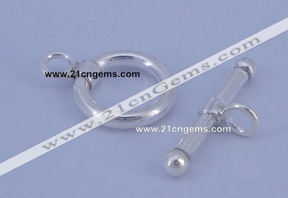 SSC06 5pcs 10mm donut 925 sterling silver toggle clasps