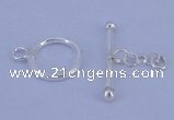 SSC09 5pcs 12mm donut 925 sterling silver toggle clasps