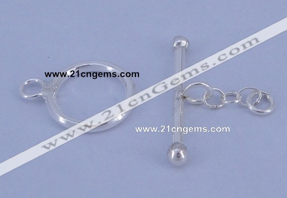 SSC09 5pcs 12mm donut 925 sterling silver toggle clasps