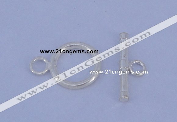 SSC10 5pcs 12mm donut 925 sterling silver toggle clasps