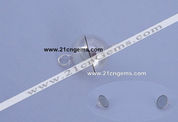 SSC103 2pcs 10mm round 925 sterling silver magnetic clasps