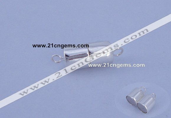 SSC109 5pcs 6.5*13mm tube 925 sterling silver magnetic clasps
